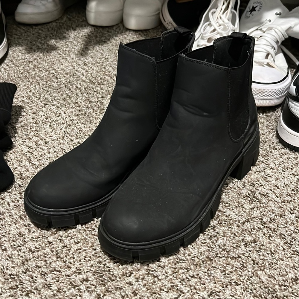 chunky black booties